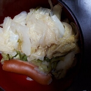 そのまま食卓❤白菜とウィンナーの簡単鍋❤